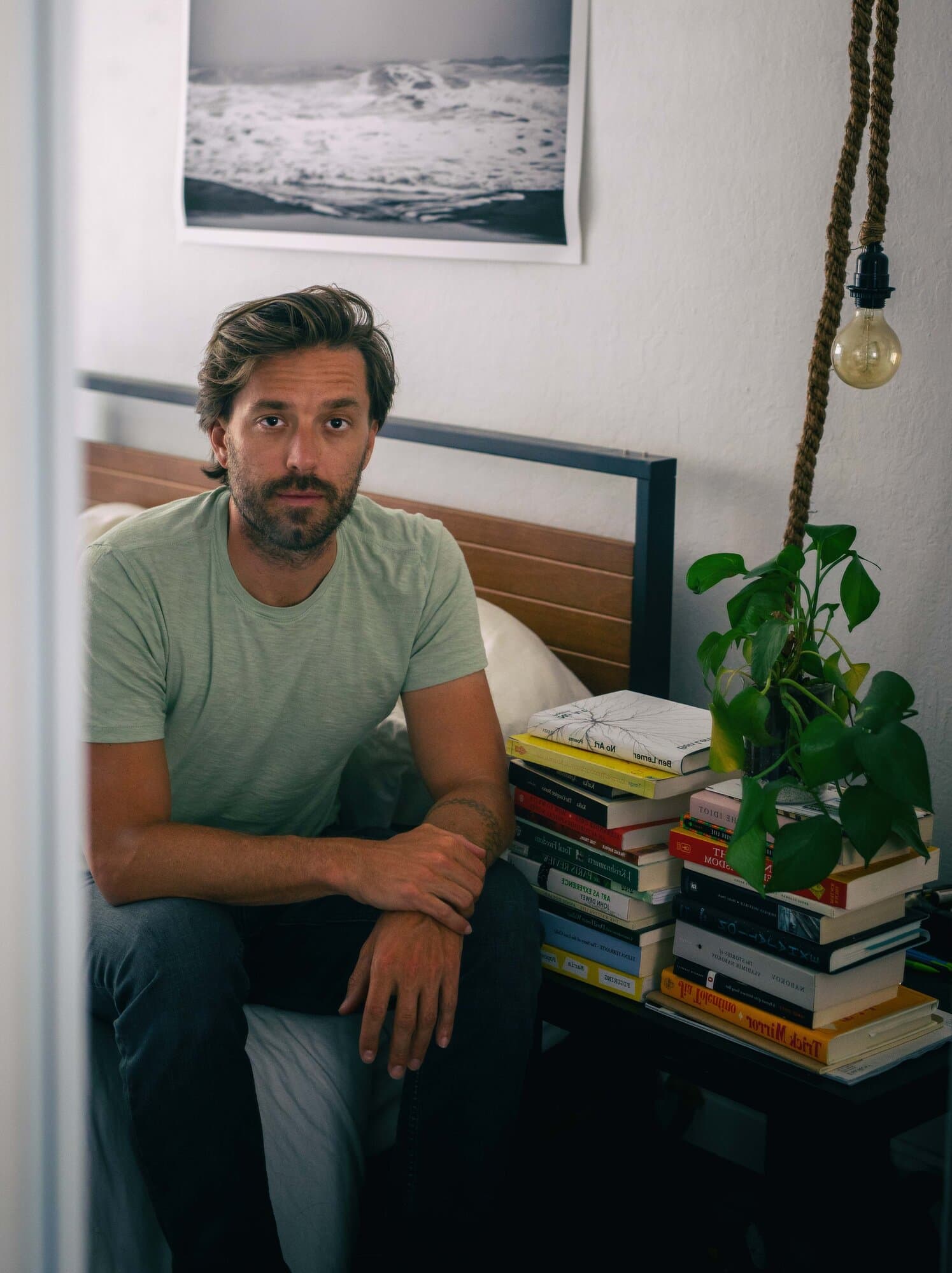 Jason Bowman, San Francisco yoga teacher and writer, at home